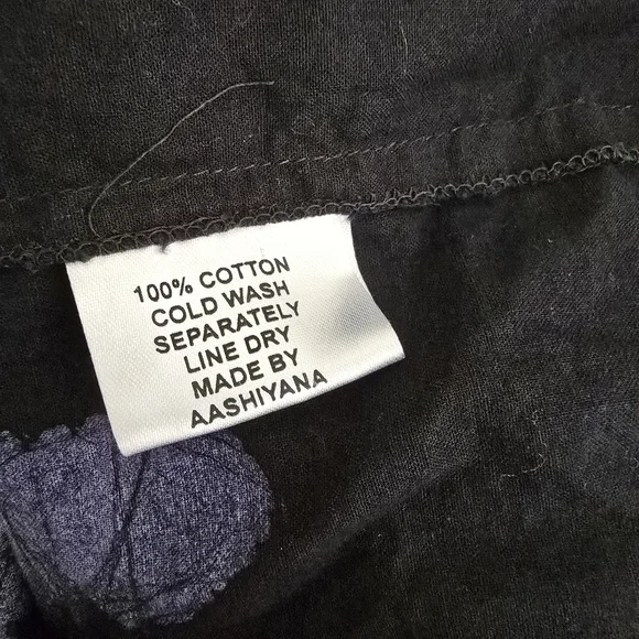 MARKET PLACE Hand Work Of India  Black and Purple Women's Tunnic One Size Cotton - Picture 9 of 9